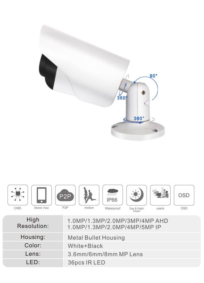σύστημα ασφαλείας 6CH 2MP Hd IP Nvr/εξάρτηση 1/2.7 CMOS CCTV νυχτερινής όρασης